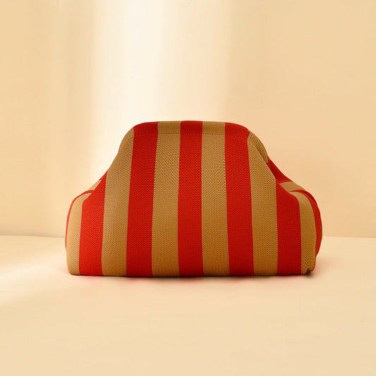 Pochette rouge & beige