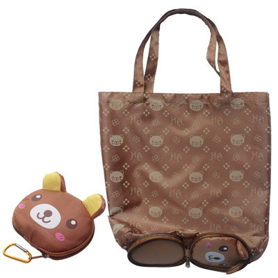 Petit sac de courses ours en tissus marron